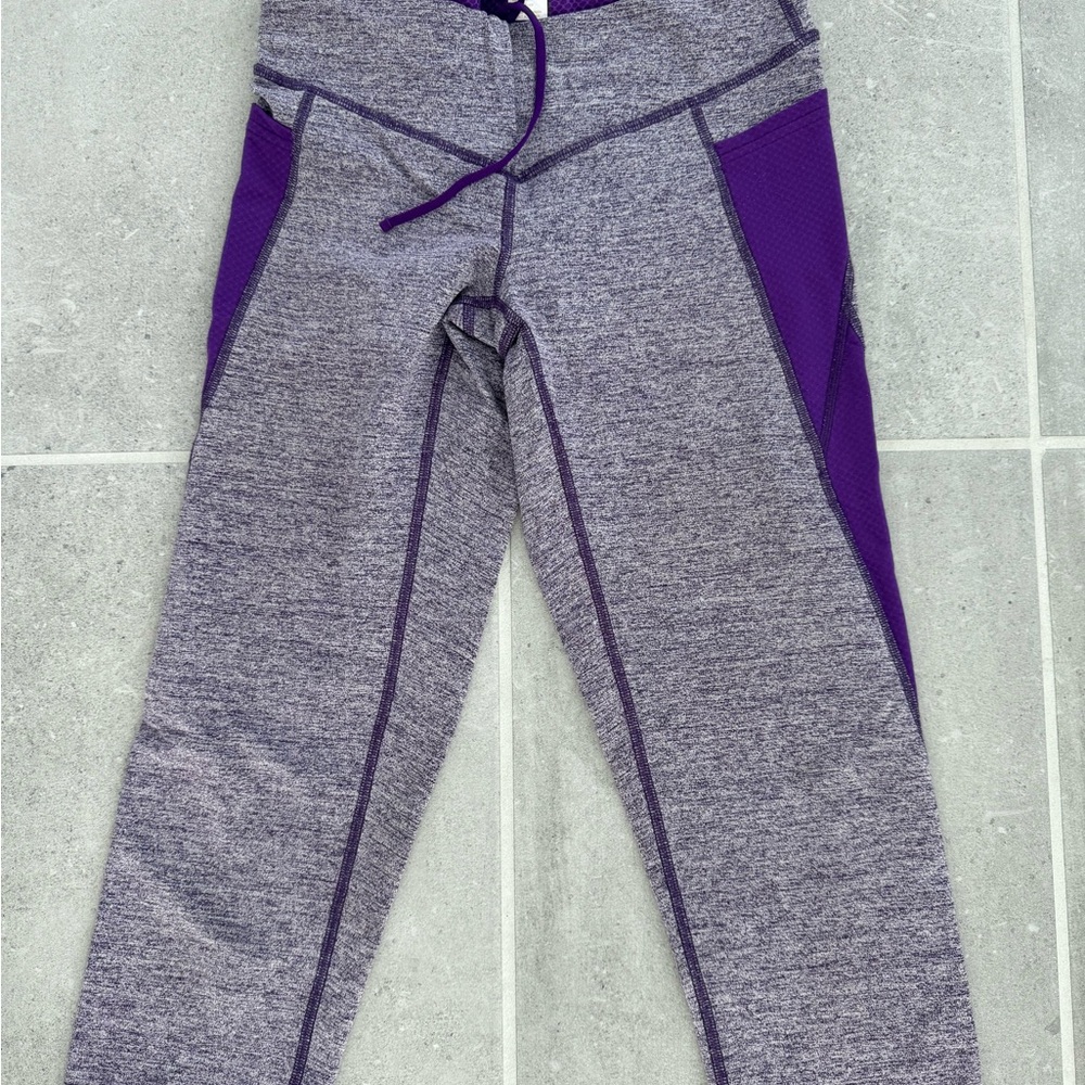 Lucy Brand Gray and Purple Leggings XS